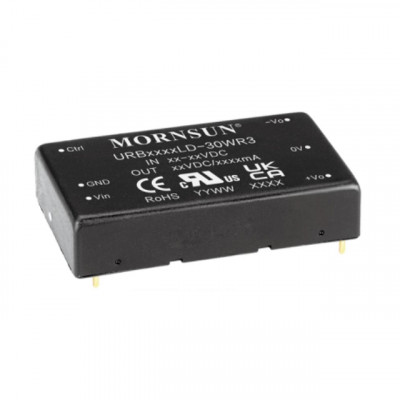 URB4824LD-30WR3 Mornsun 48V to 24V DC-DC Converter 30W Power Supply Module - Horizontal DIP Package URB4824LD-30WR3 Mornsun 48V to 24V DC-DC Converter 30W Power Supply Module - Horizontal DIP Package