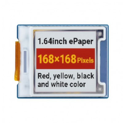Waveshare 1.64inch square E-Paper Module (G) 168x168 Red/Yellow/Black/White