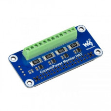Waveshare 4-ch Current/Voltage/Power Monitor HAT for Raspberry Pi, I2C/SMBus