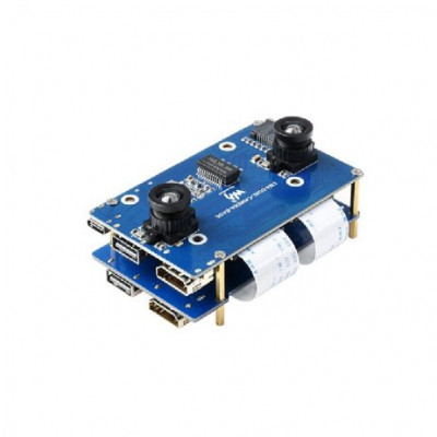 Waveshare Binocular Camera Base Board Designed for Raspberry Pi Compute Module 4, Interface Expander included