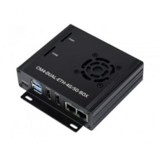 Waveshare Dual Gigabit Ethernet 5G/4G Mini-Computer Based on Raspberry Pi Compute Module 4 (NOT Included), Metal Case, with Cooling Fan (No Power Adapter)