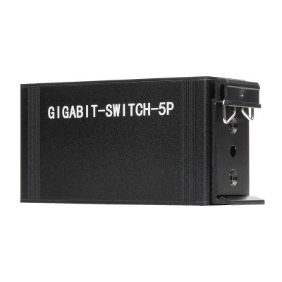 Waveshare Industrial Grade 5P Gigabit Ethernet Switch, IEEE 802.3X-Compliant Full Duplex 10/100/1000M Connection, DIN Rail Mount