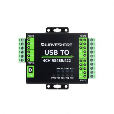 Waveshare Industrial Isolated USB To RS485/422 Converter, Original FT4232HL Chip, Supports USB To 2-Ch RS485 + 2-Ch RS485/422 Waveshare Industrial Isolated USB To RS485/422 Converter, Original FT4232HL Chip, Supports USB To 2-Ch RS485 + 2-Ch RS485/422