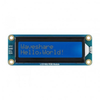 Waveshare LCD1602 RGB Module, 162 Characters LCD, RGB Backlight, 3.3V/5V, I2C Bus Waveshare LCD1602 RGB Module, 162 Characters LCD, RGB Backlight, 3.3V/5V, I2C Bus