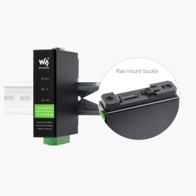 Waveshare RS232 To RJ45 Ethernet Server Seriale Industriale – Guida A Binario DIN Con Modbus - Foto 2