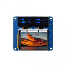 Waveshare Raspberry Pi OLED/LCD HAT, Onboard 2inch IPS LCD Main Screen and Dual 0.96inch Blue OLED Secondary Screens
