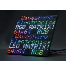 Waveshare RGB Full-Color LED Matrix Panel, 3mm Pitch, 64×64 Pixels, Adjustable Brightness