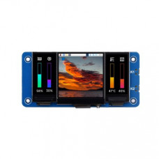 Waveshare Triple LCD HAT For Raspberry Pi, Onboard 1.3inch IPS LCD Main Screen and Dual 0.96inch IPS LCD Secondary Screens
