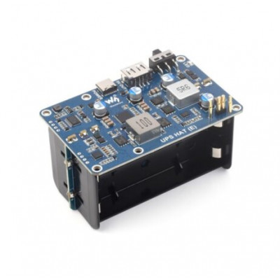 Waveshare UPS HAT (E) for Raspberry Pi, Supports 4 21700 Li batteries (NOT included), Bi-Directional Fast charging, 5V 6A Output, Pogo Pins Connector, Raspberry Pi UPS Waveshare UPS HAT (E) for Raspberry Pi, Supports 4 21700 Li batteries (NOT included), Bi-Directional Fast charging, 5V 6A Output, Pogo Pins Connector, Raspberry Pi UPS