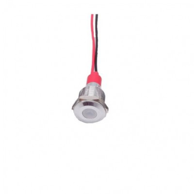 White 10-24V 12mm LED Metal Indicator Light with 15CM Cable White 10-24V 12mm LED Metal Indicator Light with 15CM Cable