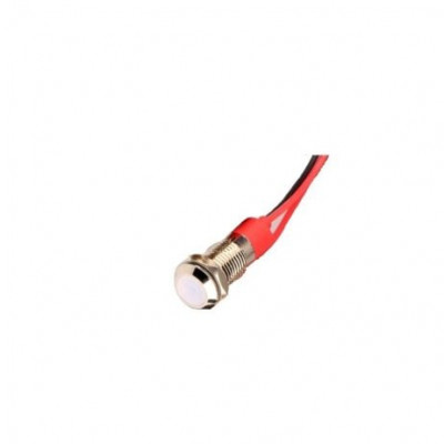 White 3-9V 6mm LED Metal Indicator Light with 15CM Cable White 3-9V 6mm LED Metal Indicator Light with 15CM Cable