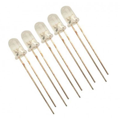 White LED - 5mm - Clear - 5 Pieces Pack
