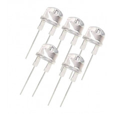 White LED - 8mm - Clear - 5 Pieces Pack