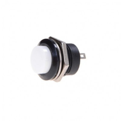 White R13-507 16MM 2PIN Momentary Self-Reset Round Cap Push Button Switch White R13-507 16MM 2PIN Momentary Self-Reset Round Cap Push Button Switch