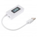 White USB Tester, Current Detector and Voltmeter with LCD Screen Monitors Mobile Power Capacity