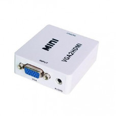White VGA TO HDMI Converter Box 1080P 60Hz VGA2HDMI