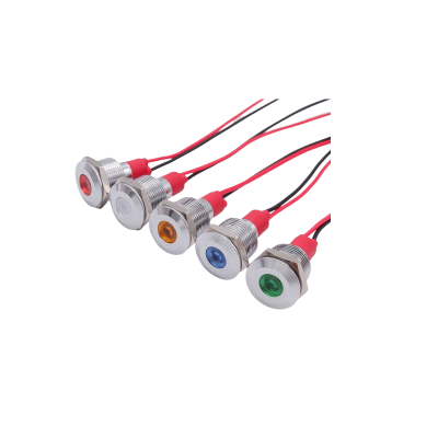 Yellow 10-24V 8mm LED Metal Indicator Light with 15CM Cable Yellow 10-24V 8mm LED Metal Indicator Light with 15CM Cable