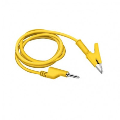 Yellow 1M Double End Test lead Wire 4mm Banana Plug Alligator Clip Crocodile 15A Yellow 1M Double End Test lead Wire 4mm Banana Plug Alligator Clip Crocodile 15A