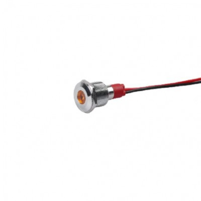Yellow 3-9V 12mm LED Metal Indicator Light with 15CM Cable Yellow 3-9V 12mm LED Metal Indicator Light with 15CM Cable