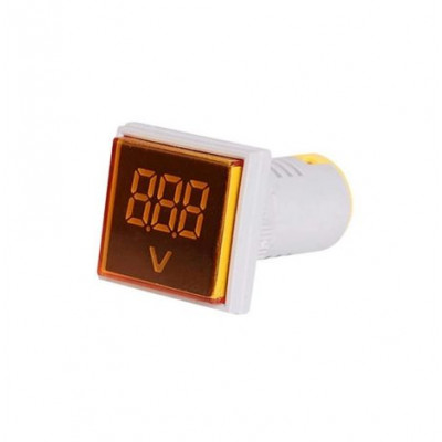 Yellow AC60-500V 22mm AD16-22FSV Square Cover LED Voltmeter Indicator Light Yellow AC60-500V 22mm AD16-22FSV Square Cover LED Voltmeter Indicator Light