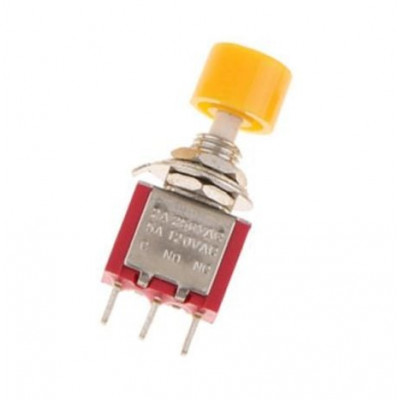 Yellow DS-612 6MM 3PIN Mini Momentary Self- Reset Automatic Return Push Button Switch Yellow DS-612 6MM 3PIN Mini Momentary Self- Reset Automatic Return Push Button Switch
