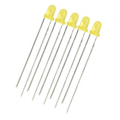 Yellow LED 3mm Diffused - 5 Pieces Pack