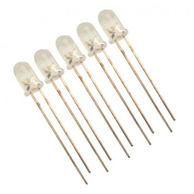 Yellow LED - 5mm Clear - 5 Pieces Pack